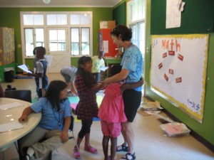 Gini Williams with campers