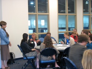 roundtable discussion on homelessness with Rev. Emily Penfield